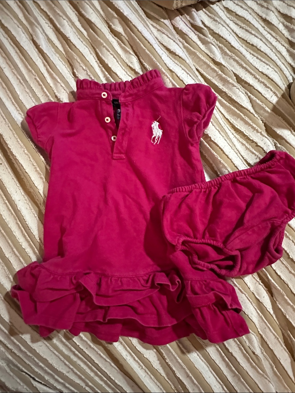 Ralph Lauren Fuchsia Polo Dress with Bloomers - Girls